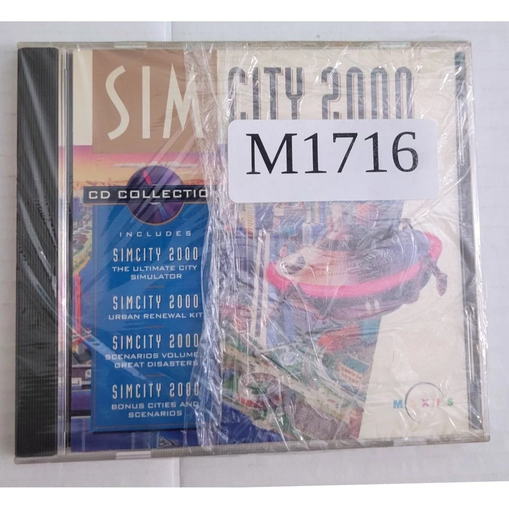 SimCity 2000 CD Collection PC Game 1994 Vintage Maxis Urban Renewal Kit Retro
